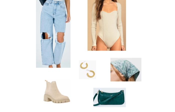 Outfit Idea 2_ Distressed Mom Jeans then Bodysuit