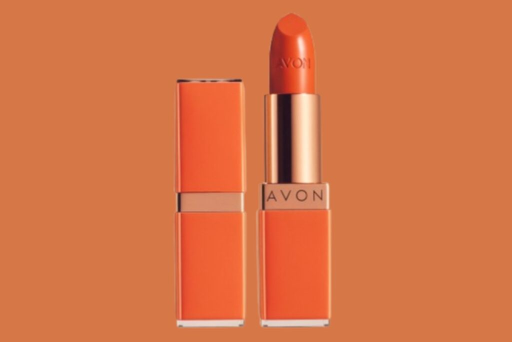 A Pop of Vintage Glamour with Orange Chiffon Avon Lipstick Orange Chiffon Avon Lipstick