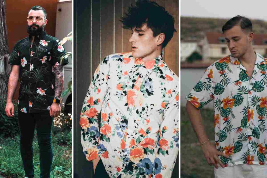 thespark shop flower style casual men shirt