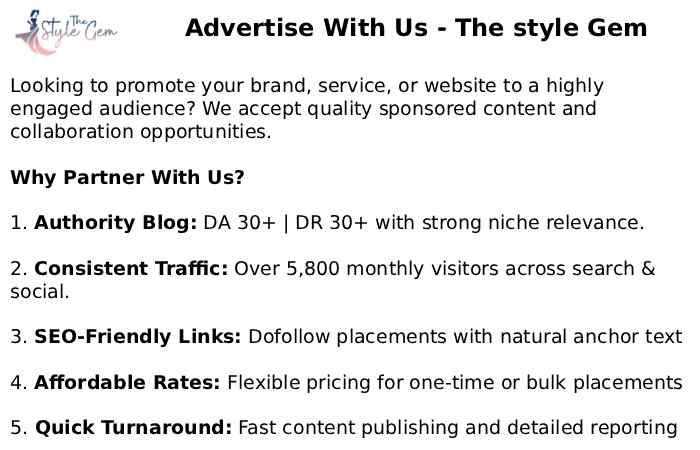 Advertise With Us - Style Gem